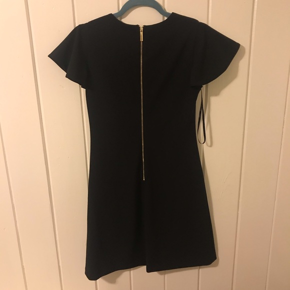 EUC Calvin Klein Black Flutter Sleeve A-line Dress - Picture 3 of 5